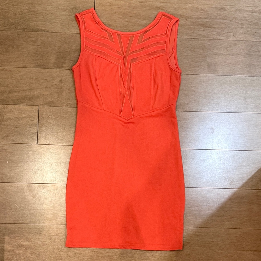 Tobi Vibrant pink Orange Mini Dress